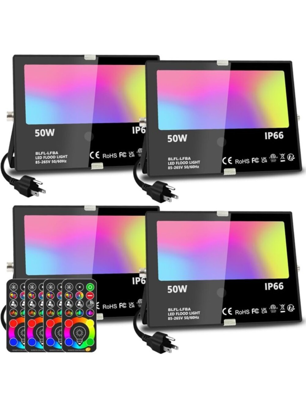 RGBW LED Flood Light - 500W Equivalent Outdoor Colored Lighting for Garden